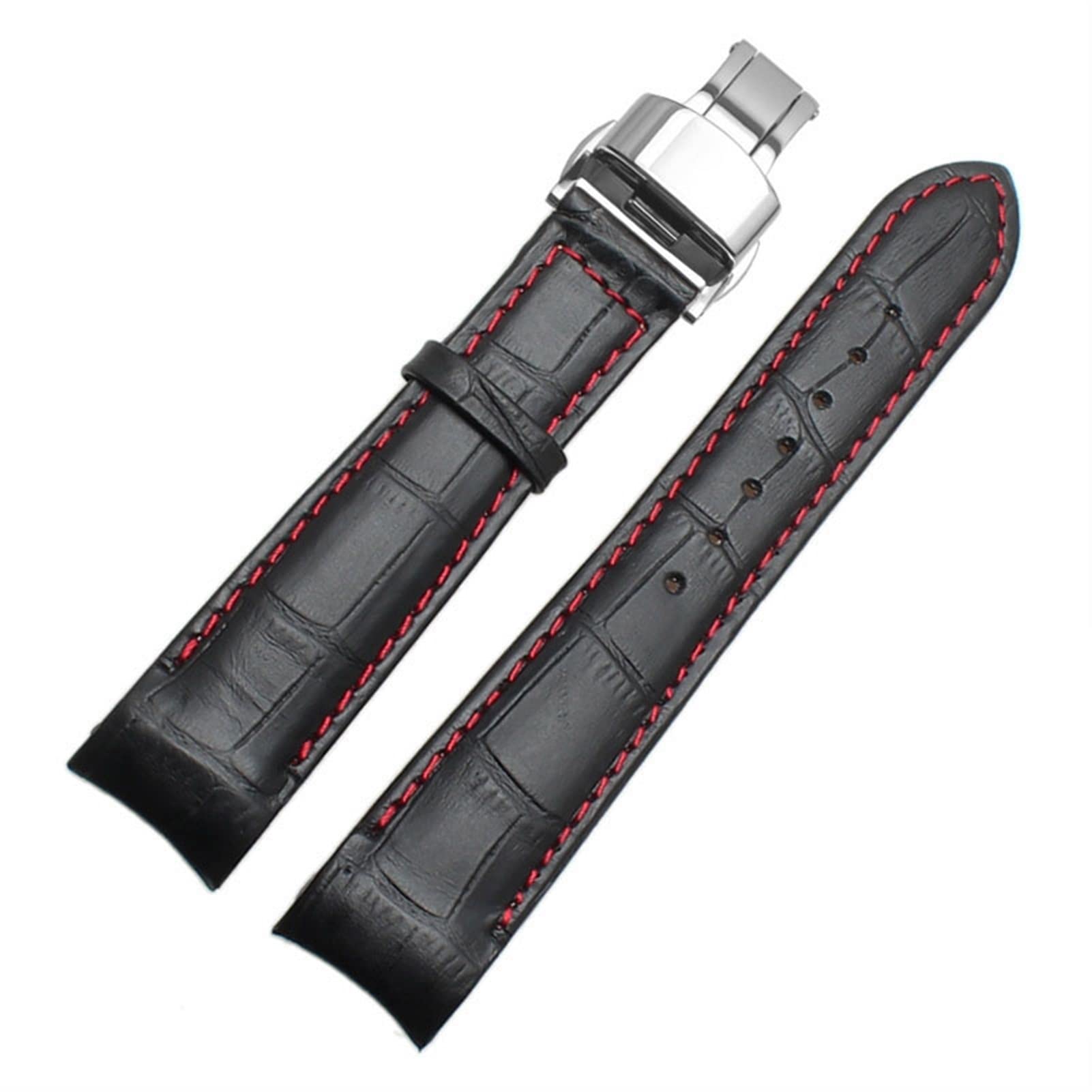Zakrzywiony koniec pasek do zegarka dla Citizen BL9002-37 05A BT0001-12E 01A pasek do zegarka z prawdziwej skóry z klamrą motylkową 20 21 22 mm modny pasek, 22mm, Agat