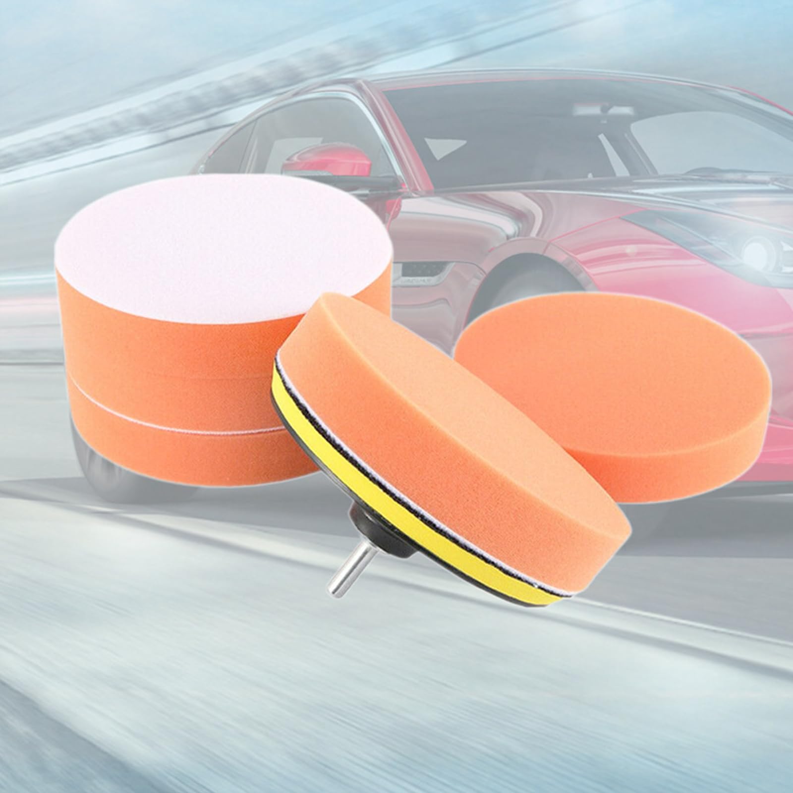 Éponge de Polissage pour Voiture, 10 Pcs/Lot kit Polissage | Voiture 6 (150Mm) Éponge Polissage Polissage Cirage Pad Kit Outil pour Voiture Polisseur Tampon Orange Tampon de Polissage