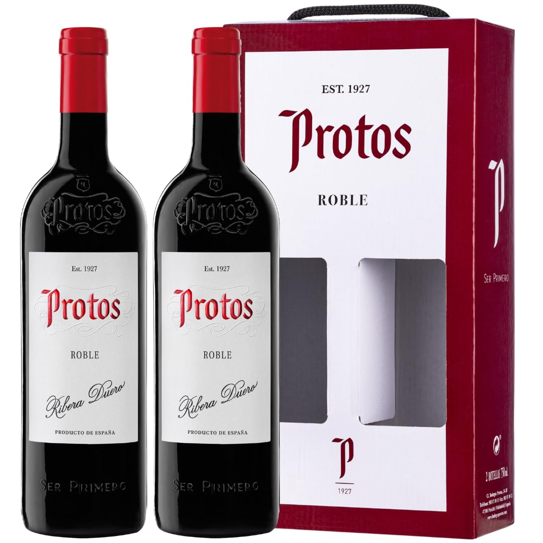 Protos Roble, Tempranillo Spanish Red Wine, Gift set box, Ribera del Duero, 2 bottles x 75cl