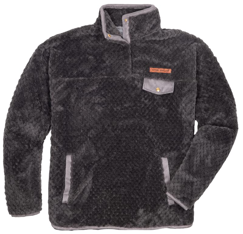 Simply Southern Simply Soft Sherpa - Coal Gray - Adult Pullover (as1, alpha, s, regular, regular, Small)