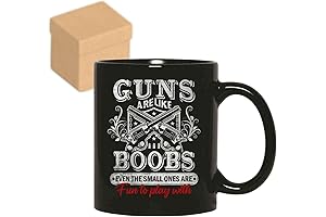 Sexy Gag Gift - Guns Are Like Boobs Novelty Funny Ceramic Coffee Mug