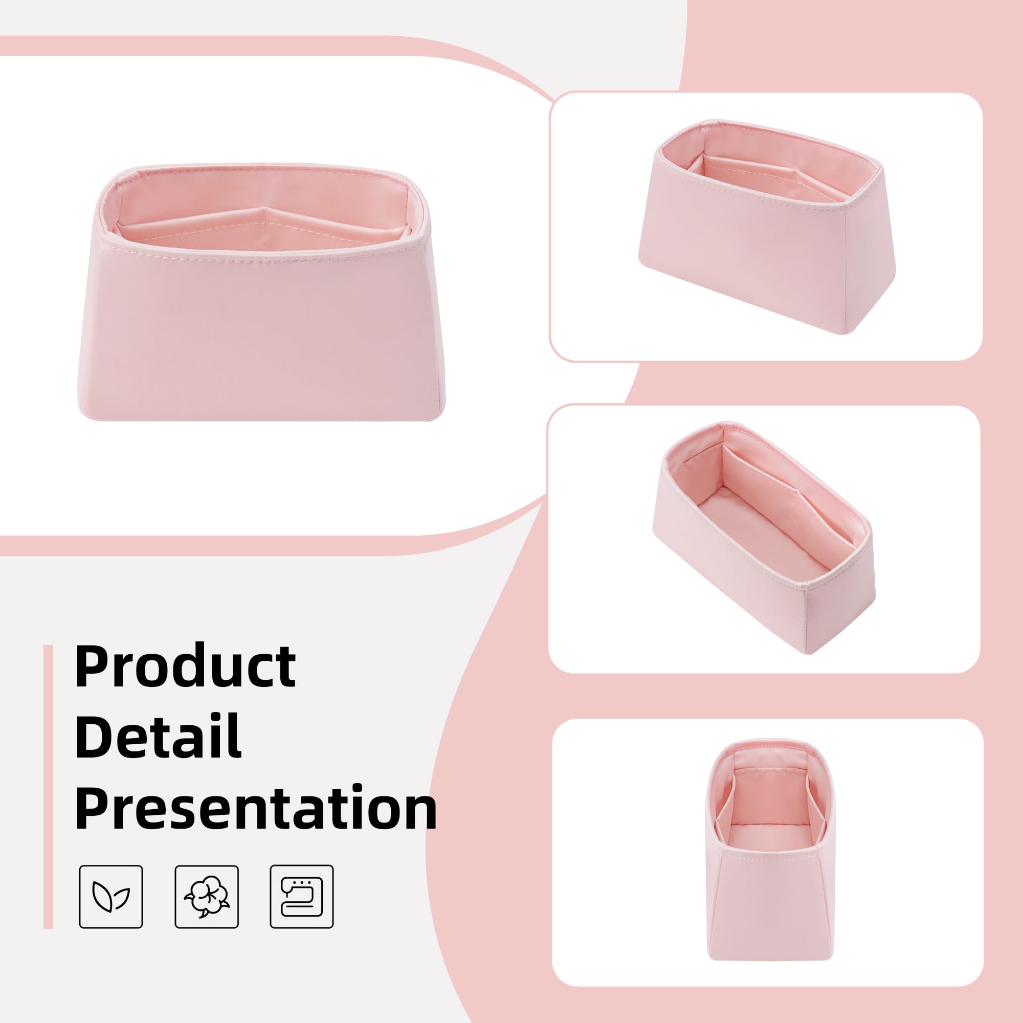 DGAZ Organizador de Bolso de Seda Premium, Inserto Ligero Compatible con Kelly Danse 22, Forro Interior Elegante que Protege y Organiza (Rosa Sakura)