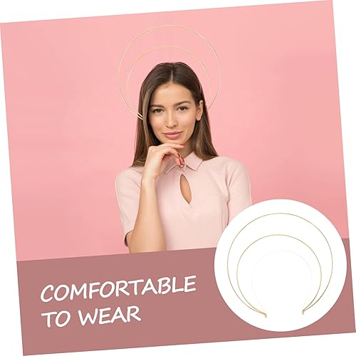 Miniatura 3 de WOFASHPURET 2 Pcs Crown Tiara Headband Bridal Hair Accessories Angel Ha Lo Crown Headband Ha Lo Headband Frame Ha Lo Headpiece Crown Halos Tiara