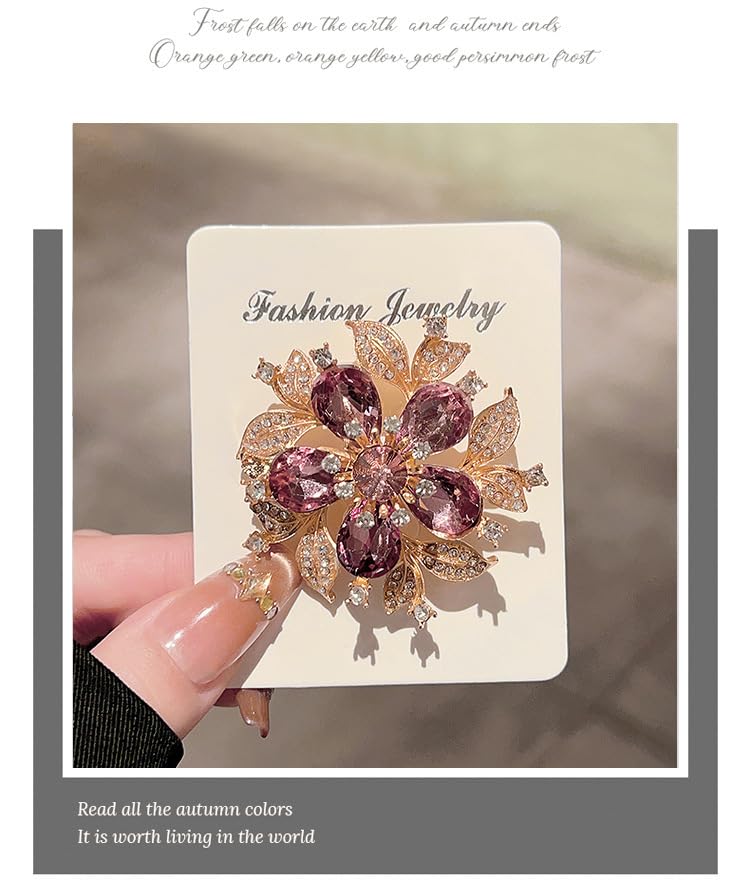 Image of Rhinestone Crystal Sunflower Brooch Pin Elegant Wreath Brooch Clothing Hat Bag Skirt Accessories for Women