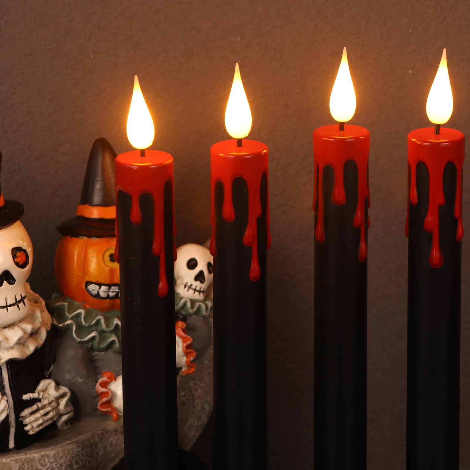 Candele coniche a led senza fiamma Candele artificiali decorative Wdding Candela finta tremolante Candeliere per Halloween per la casa elettroniche  39