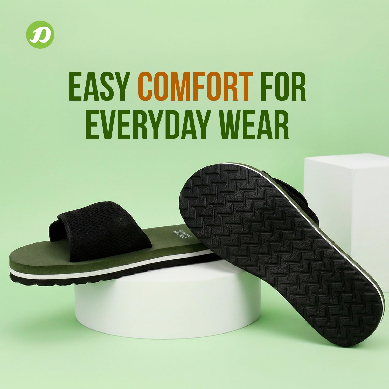DOCTOR EXTRA SOFT Care Orthopedic and Diabetic Comfortable Slipper for Men D-25-OLIVE-10 UK 1