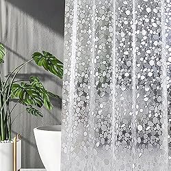 Cortina Baño Transparente Leroy Merlin KOSHIFU Cortinas de Ducha Transparente Impermeable Cortinas de Baño Antimoho y Lavables Antibacteriano 3D EVA Guijarro Cortina Baño 180x180 cm con 12 Anillas