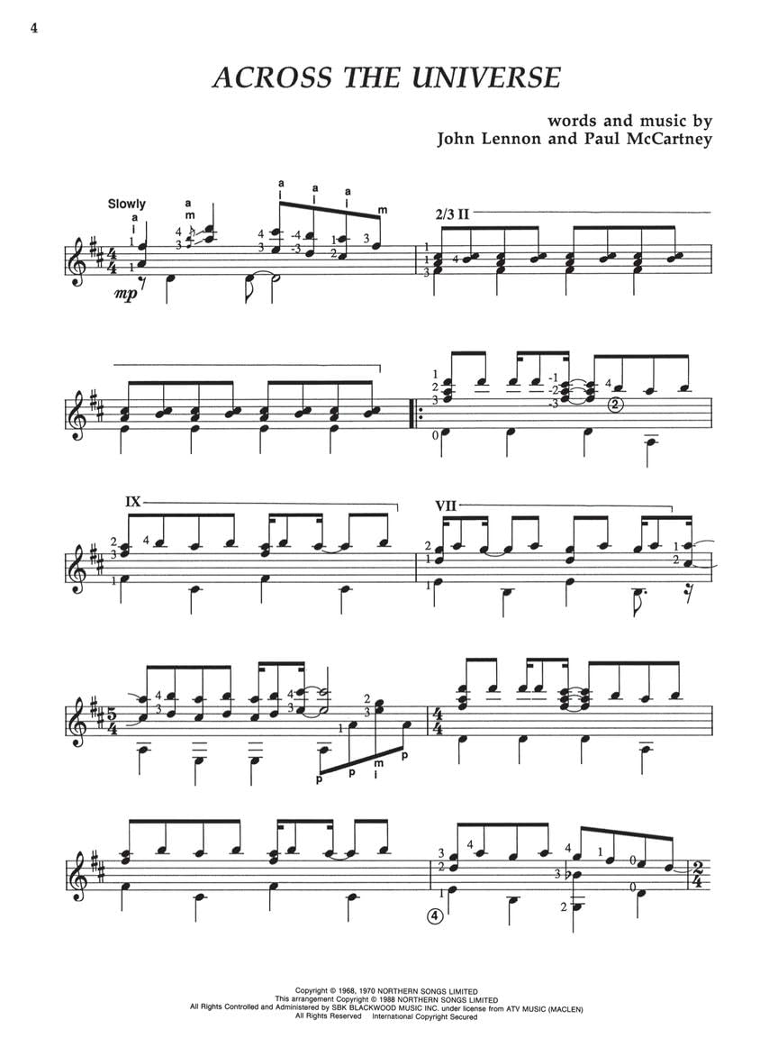 Beatles for classical guitar guitare: Guitar Solo