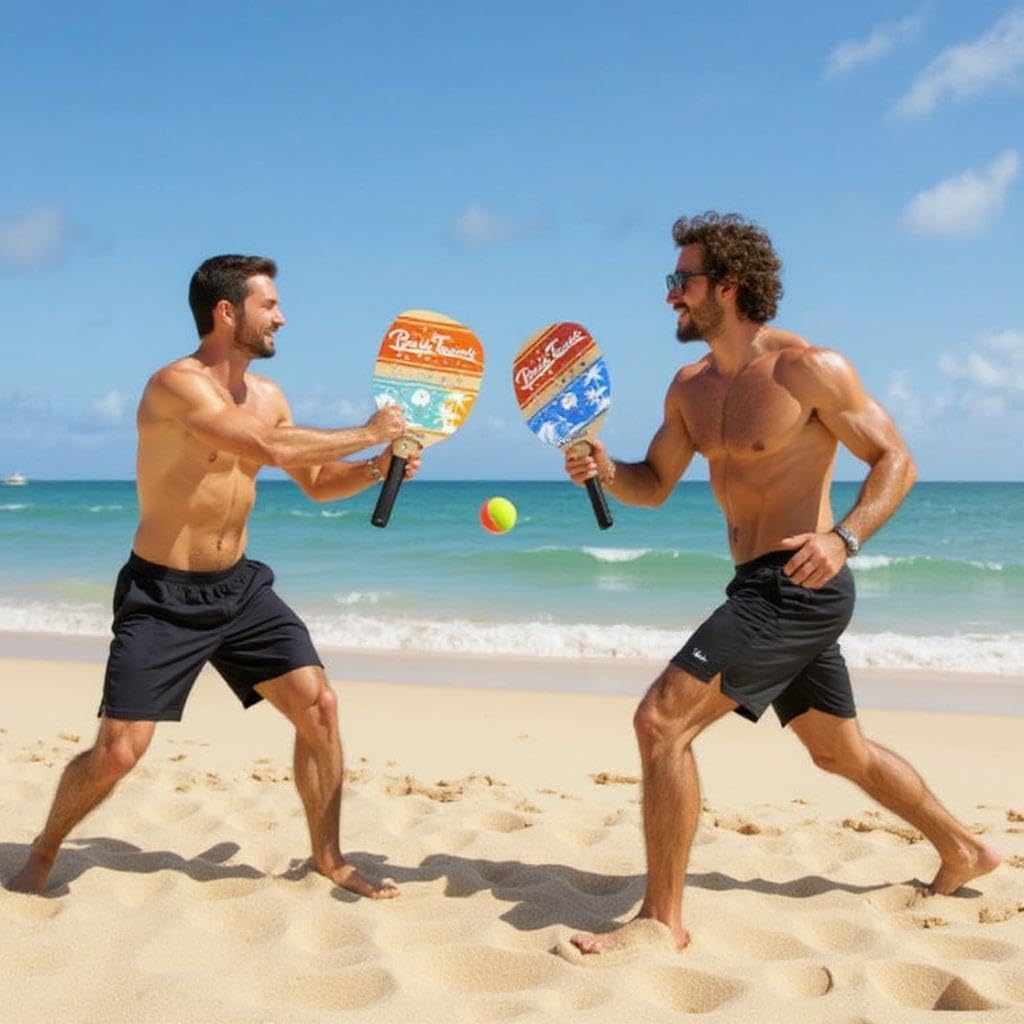 Raquette de plage Tennis balles souples légère résistante jeux plein air mer plage jardin enfants adultes