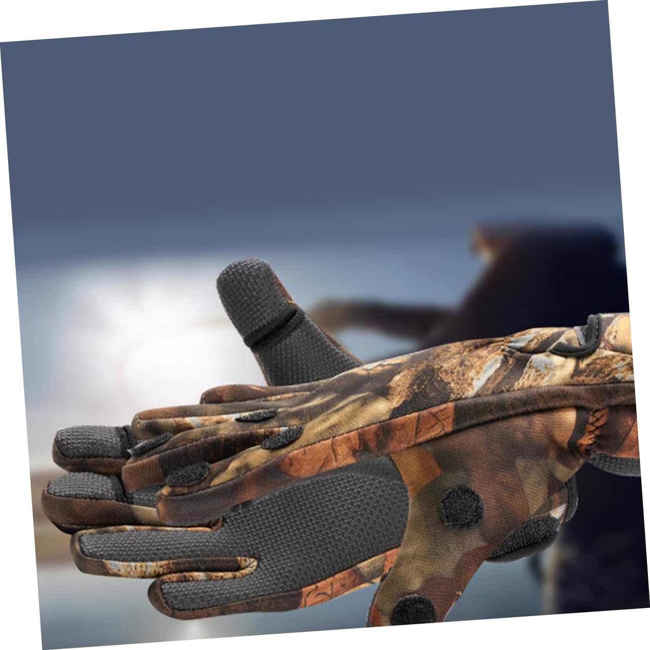 SUPVOX 3 Pares Guantes Antideslizantes para Pesca Guantes Calientes Mitones Calientes chilly's Neopreno Frío de exposición de 3 Dedos térmicos Camouflage