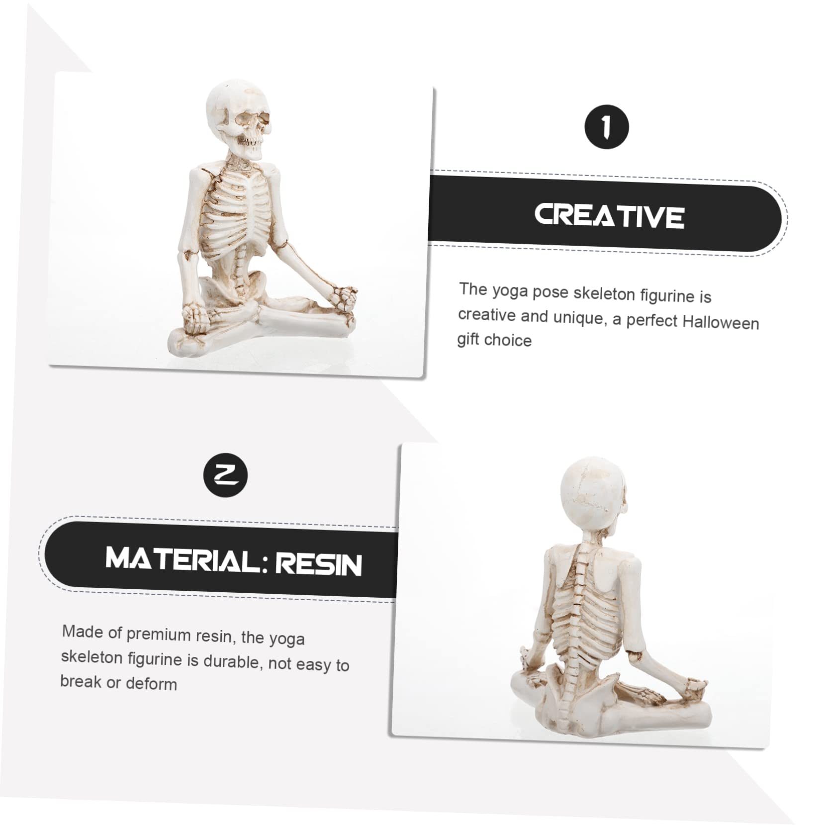 TOPBATHY 3 Piezas Cráneo De Yoga Estatua De Esqueletos De Yoga Estatuillas De Halloween Decoración De Escritorio De Halloween Estatuilla del Día De Los Muertos Estatua De Yoga Resina