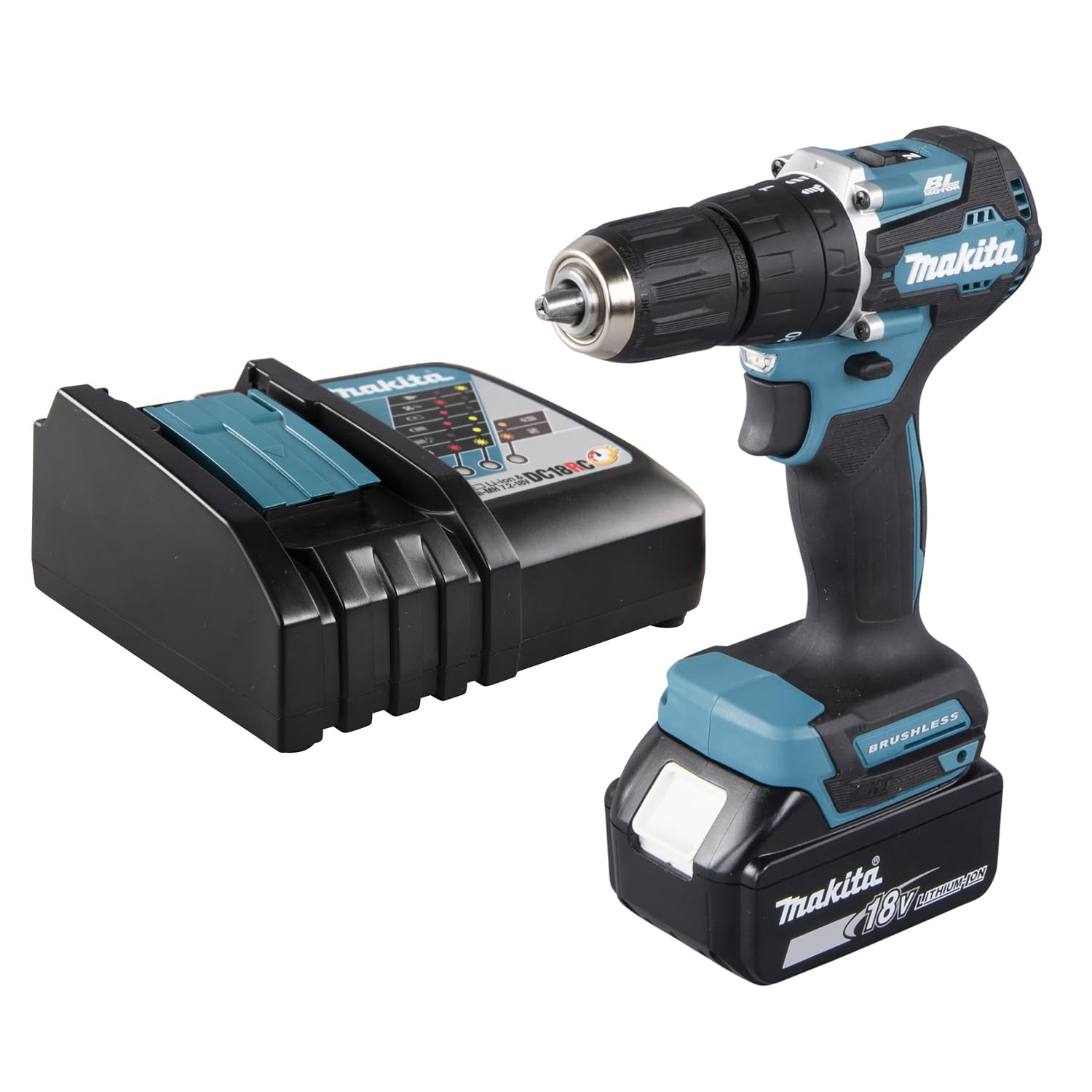 MakitaDHP487RF1J - 18V LITHIUM-ION CORDLESS HAMMER DRIVER DRILL (BL/XPT) 13MM (1/2") / 500-1700RPM/ 40NM/ INCLUDES 1x BATTERY (3.0AH) AND 1x CHARGER/MAKPAC