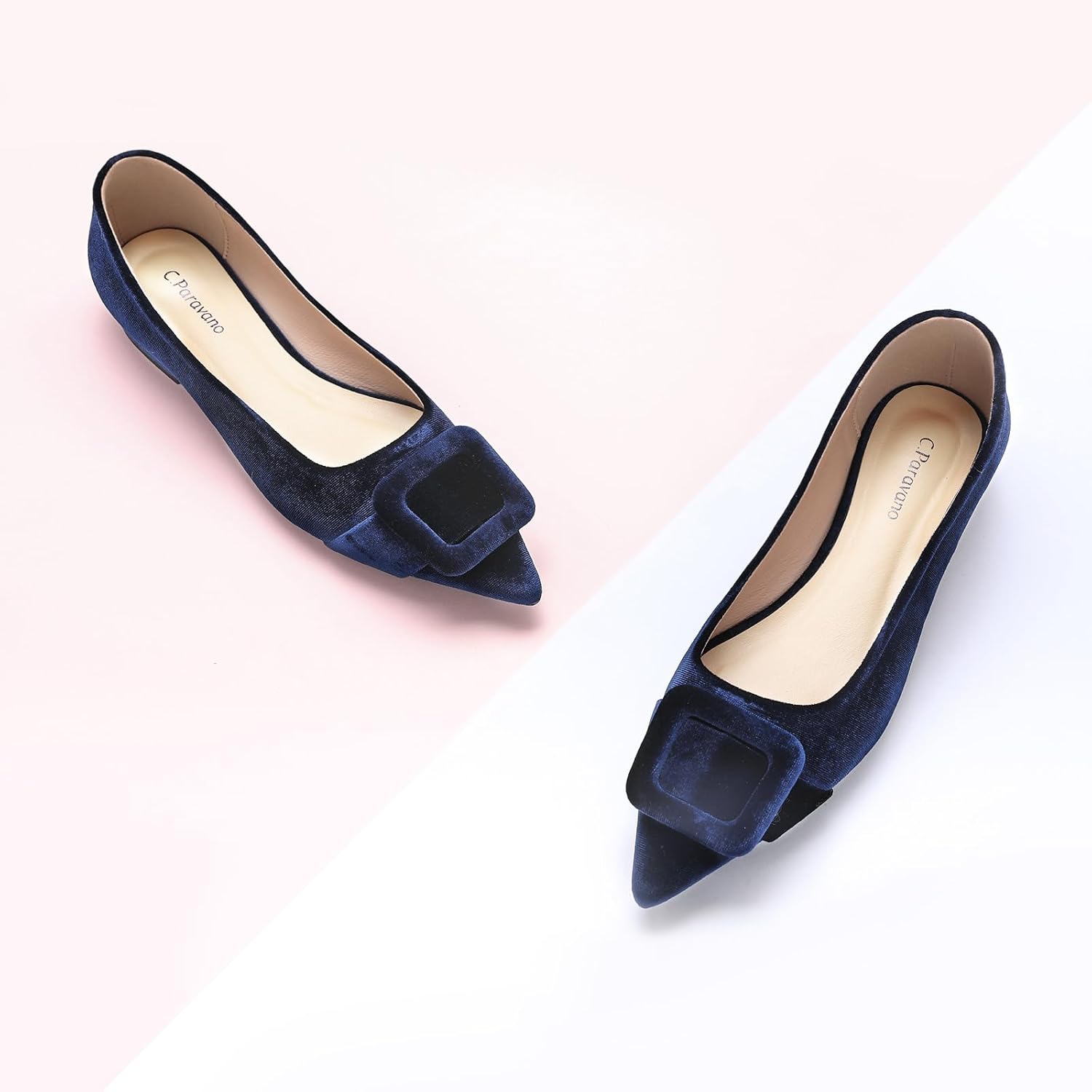 C.Paravano Velvet Flats | Women's Pointed Toe Shoes | Dressy Flats for Women | Designer Shoes - Image 3