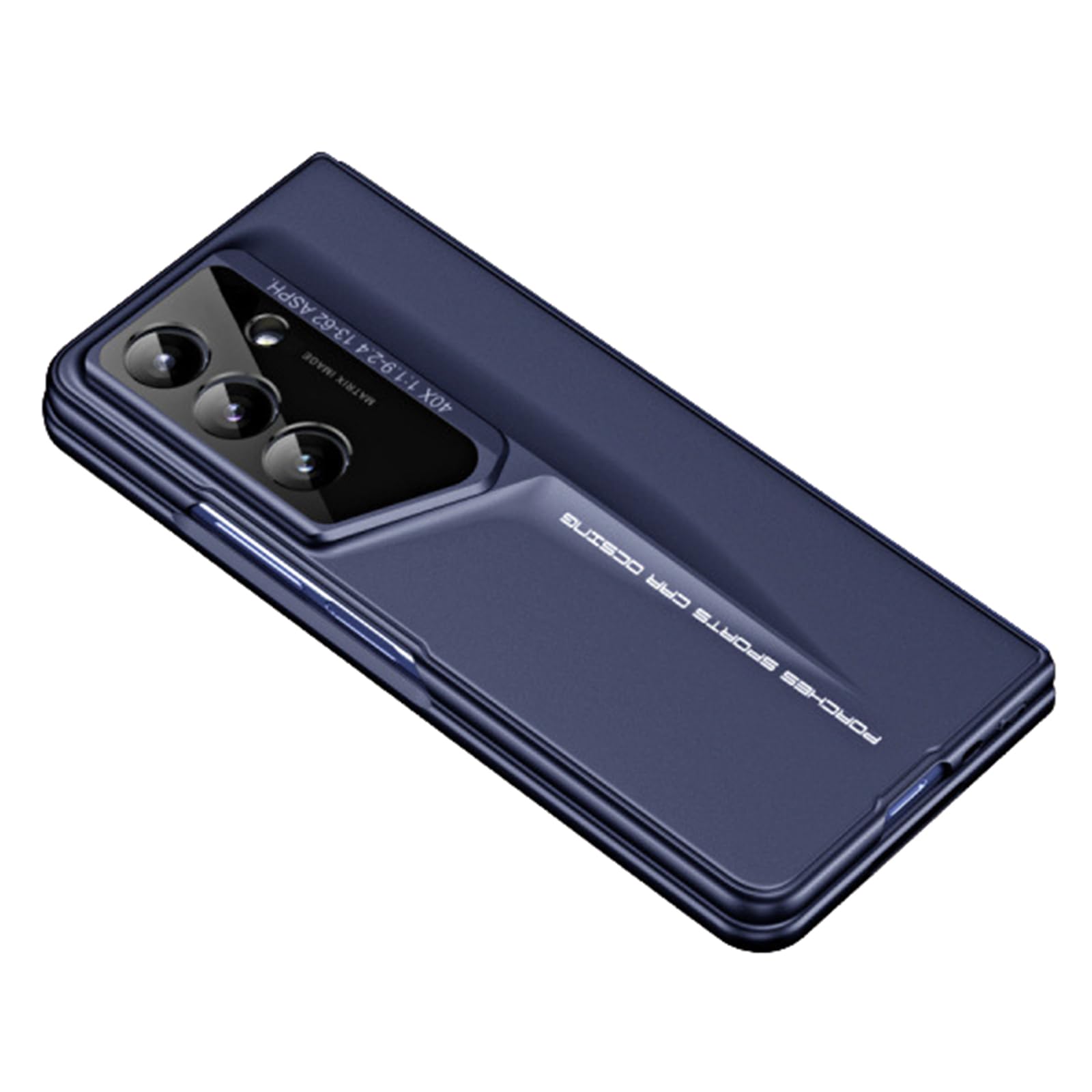 Dünne Hülle für Samsung Galaxy Z Fold 8 Ultra, Galvanik Gefrostet | All-inclusive Glas Bildschirm Objektiv Schutzhülle Leichte Luxus Geschäftlich Handyhülle,Blau,Fold 8 Ultra