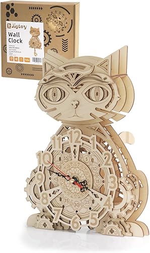 Rompecabezas de madera 3D hechos a mano para adultos y niños decoración única de reloj de escritorio para regalo de Navidadcumpleaños, modelo de