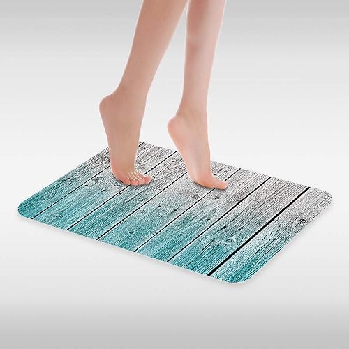 Miniatura 6 de Juego de 3 alfombrillas de baño rústicas para puerta de granero, reglas del lago, tabla de madera, tablón, cabaña, cámper, camping, baño, funda para