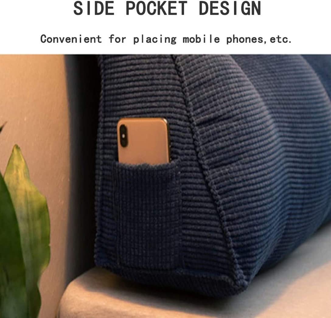 Almohada triangular para cabecero lumbar, apoyo lumbar, cojín de lectura, almohada de posicionamiento para mesita de noche, cómoda, color verde fruta, 120 x 20 x 50 cm