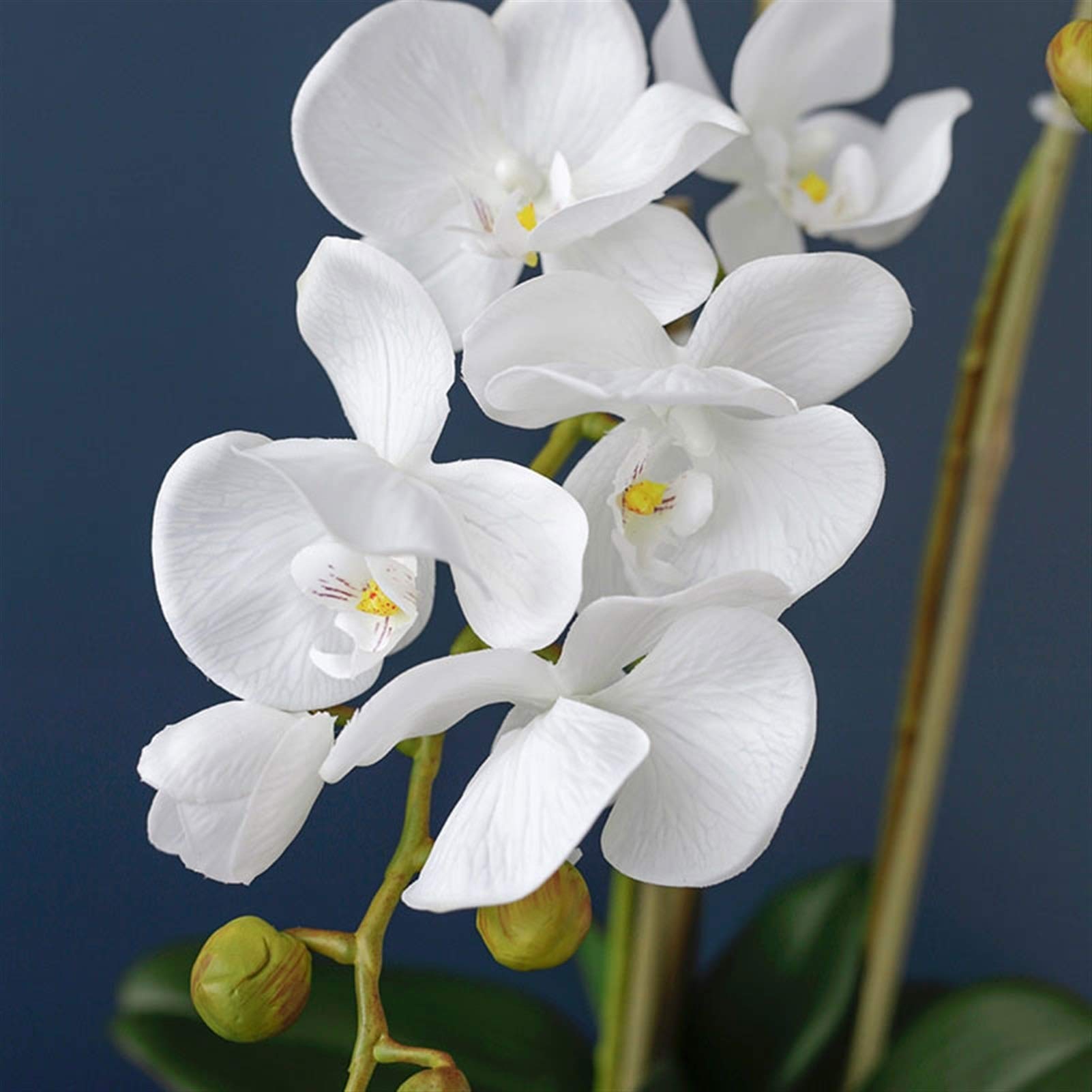 Orchidée Artificielle Bonsaï avec Vase doré Fausses Plantes Phalaenopsis Orchidées Arrangements Floraux Exquis Faux Fleurs Décor Maison et Bureau Fleurs artificielles