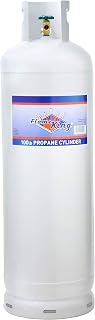 Flame King 100LB Steel Propane Tank with POL Valve - Empty, Pre-Purged, DOT Certified for Grills, Fireplaces, Heaters