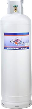 Steel Propane Tank Cylinder with POL Valve and Collar, Great for Mixed Heating Systems, Home fireplaces, Dryers and Grills-Flame King