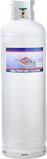 Flame King YSN-100 YSN100 100 Pound Steel Propane Tank Cylinder with 10% POL Valve and Collar, White