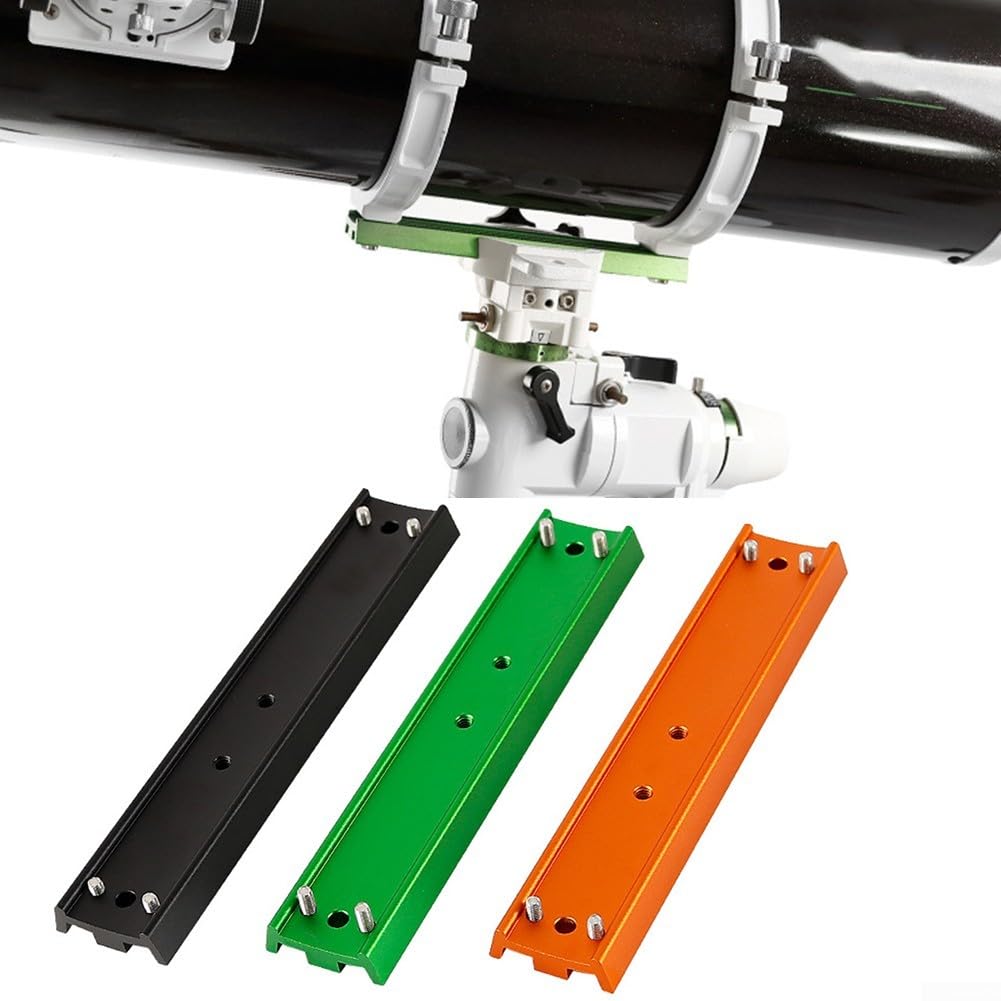 Watcher and - Placa de cola de milano para telescopio astronómico con espacio entre agujeros diseñada para un fácil montaje en telescopios ecuatoriales (negro)