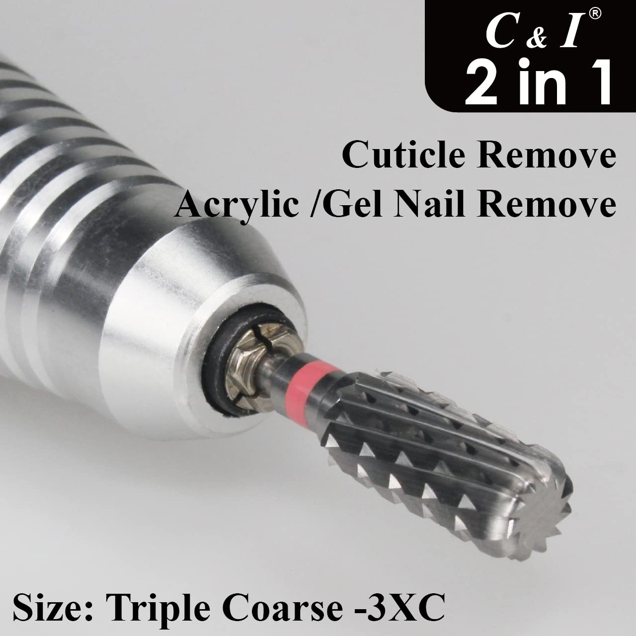 C & I Nail Drill 2 in 1 Round Corner Cylinder E-File for Electric Manicure Drill Machine Nail Files for Nail Techs to Make Cuticle Care and Nail Gel Remove (Triple Coarse -3XC) - Image 3