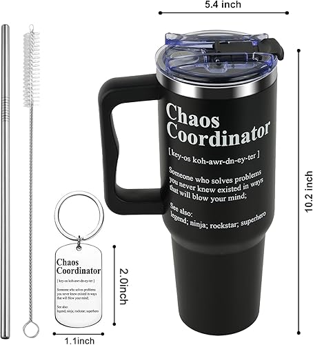 Miniatura 5 de Chaos Coordinator - Vaso de 40 onzas, taza del coordinador del caos, botella de agua del coordinador del caos, regalos de agradecimiento, regalos de