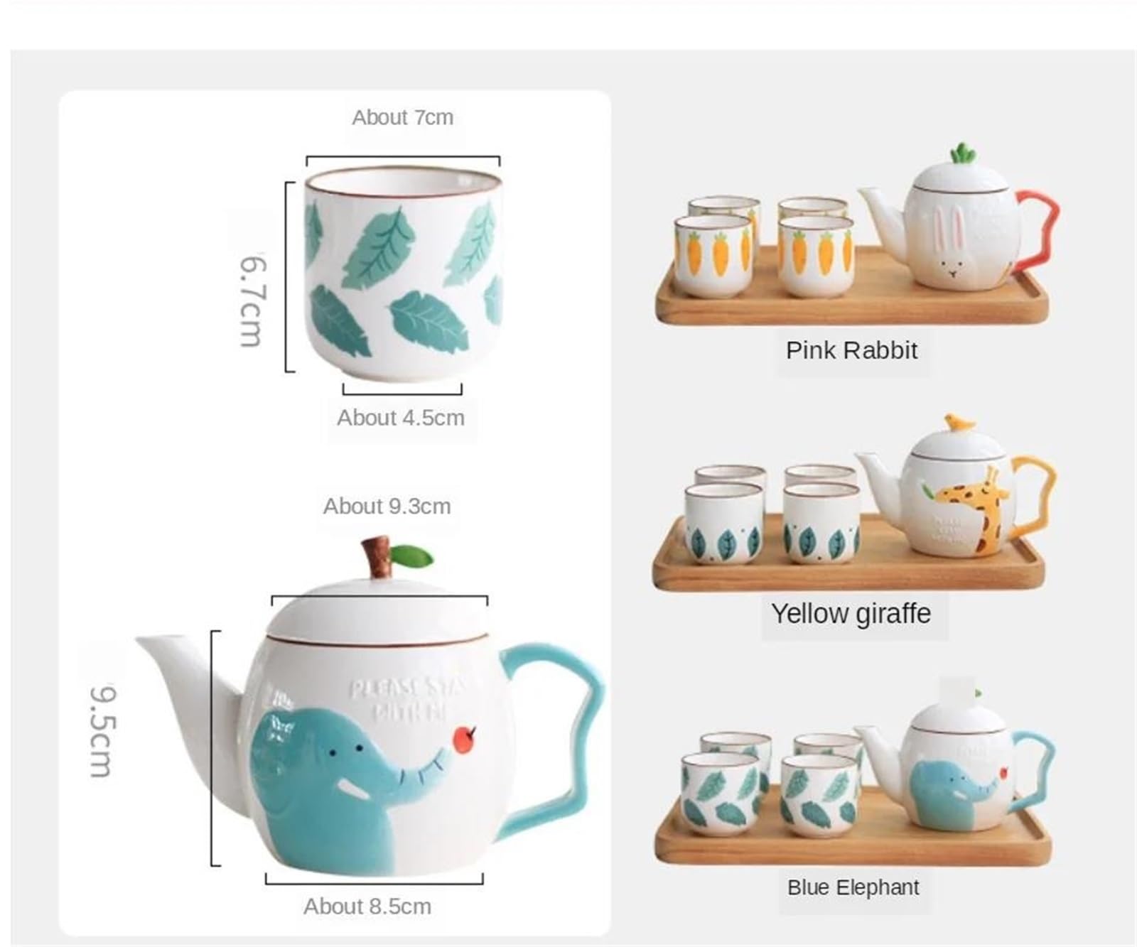 Teiere Servitori Di Caffè Set Da Tè Da Viaggio Set Di Tazze Per Teiera Osso Per Uso Domestico Set Tazze Per Tè Al Latte Al Latte Set Tè Per Caffè In Ceramica Coreano Animale Cartone Animato Teiere Ser
