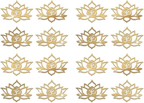 funlife Adhesivos huecos autoadhesivos para pared, pequeño espejo dorado de plástico con parte trasera adhesiva para decoración de pared de gabinete