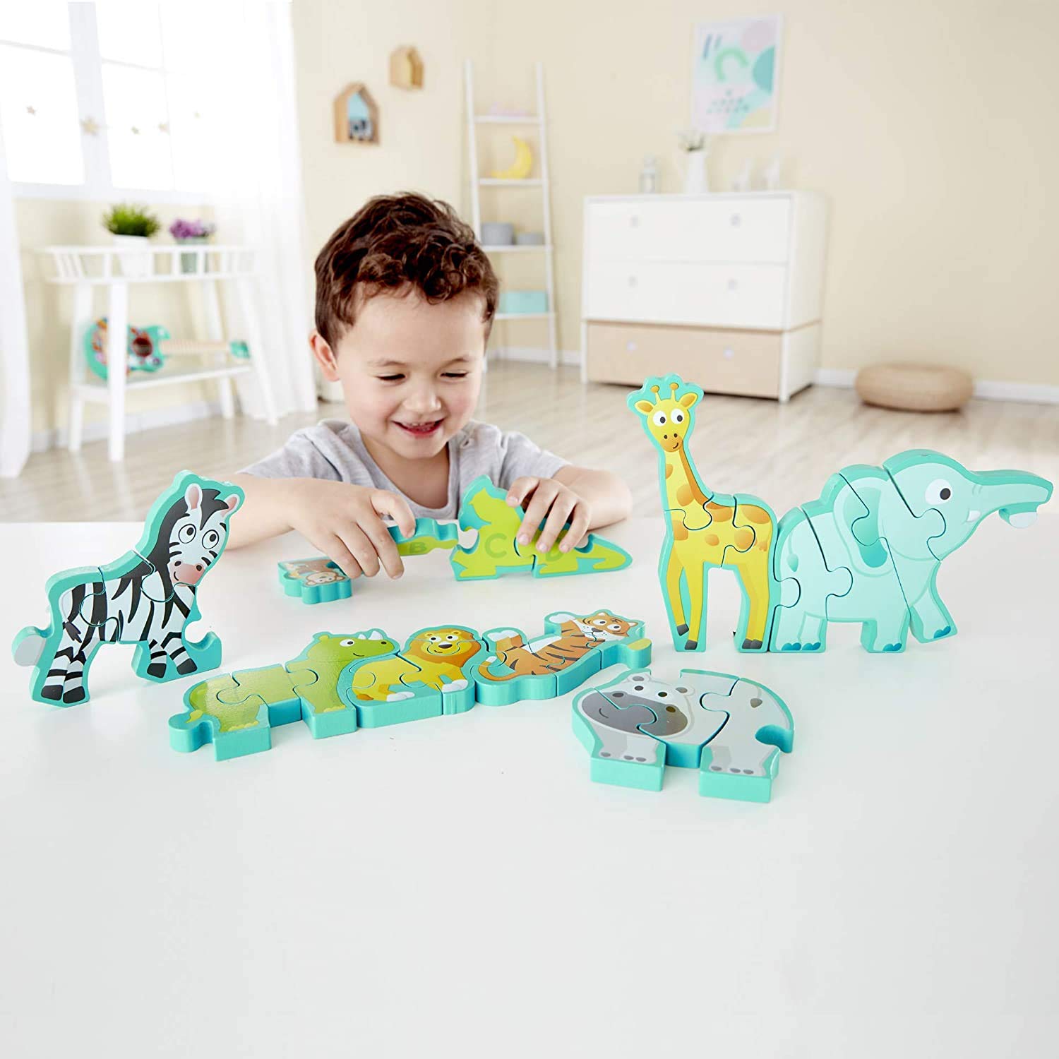 Hape E1627 Puzzle alfabet i parada zwierząt