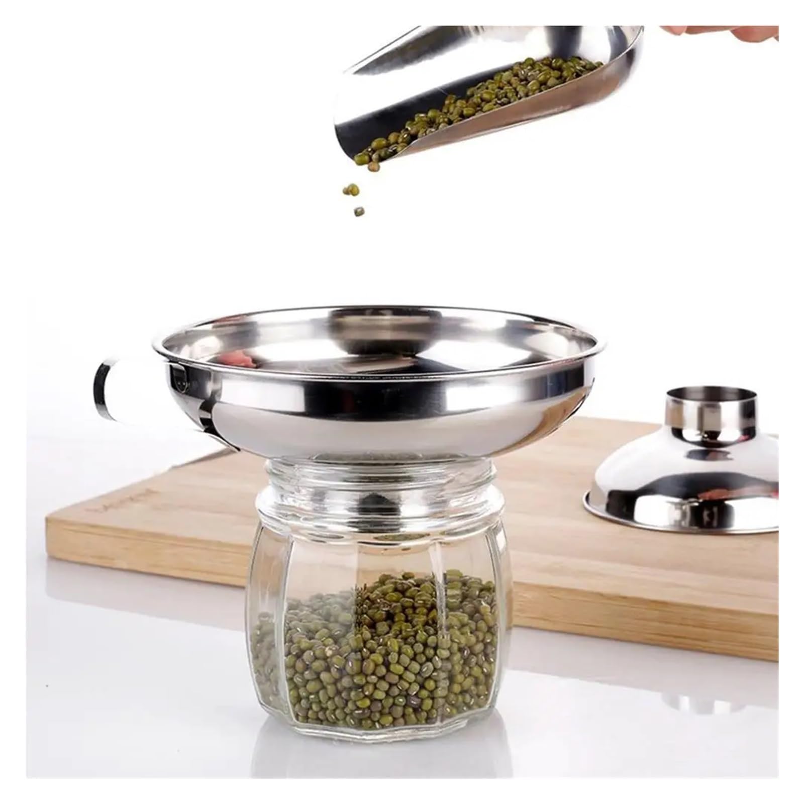 Imbuto in acciaio inox Imbuto for inscatolamento in acciaio inossidabile, utensile da cucina(Large)