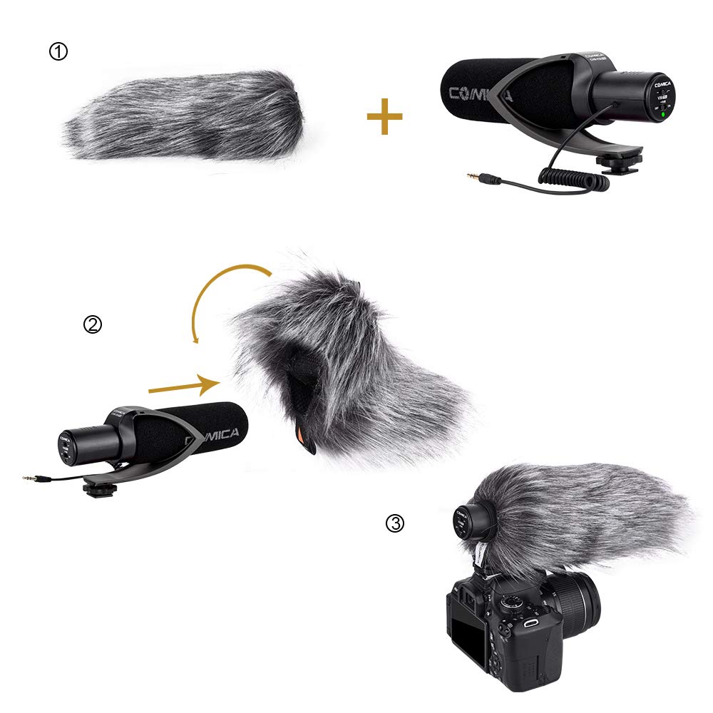 COMICA CVM-V30 Pro VideoMic, Microphone Canon Professionnel Super cardioïde directionnel, Condensateur Micro pour DSLR Caméra Canon/Sony/Nikon/Panasonic/Olympus, Smartphones pour Youtube TikTok(Noir)
