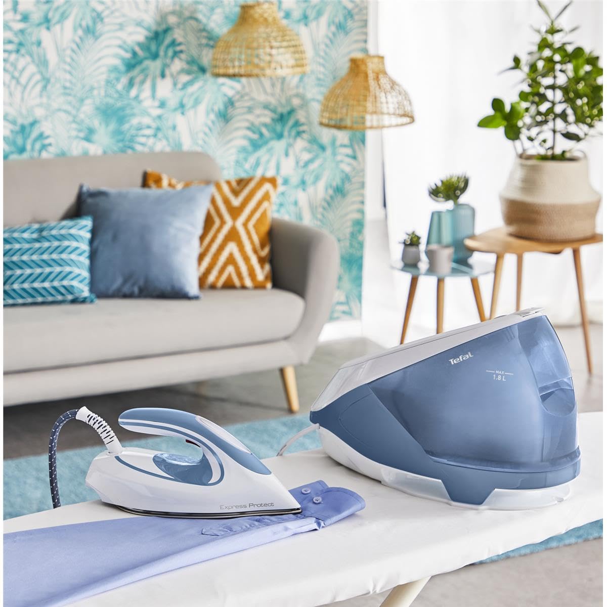Tefal Iron Station (SV9202) Express Protect blue white