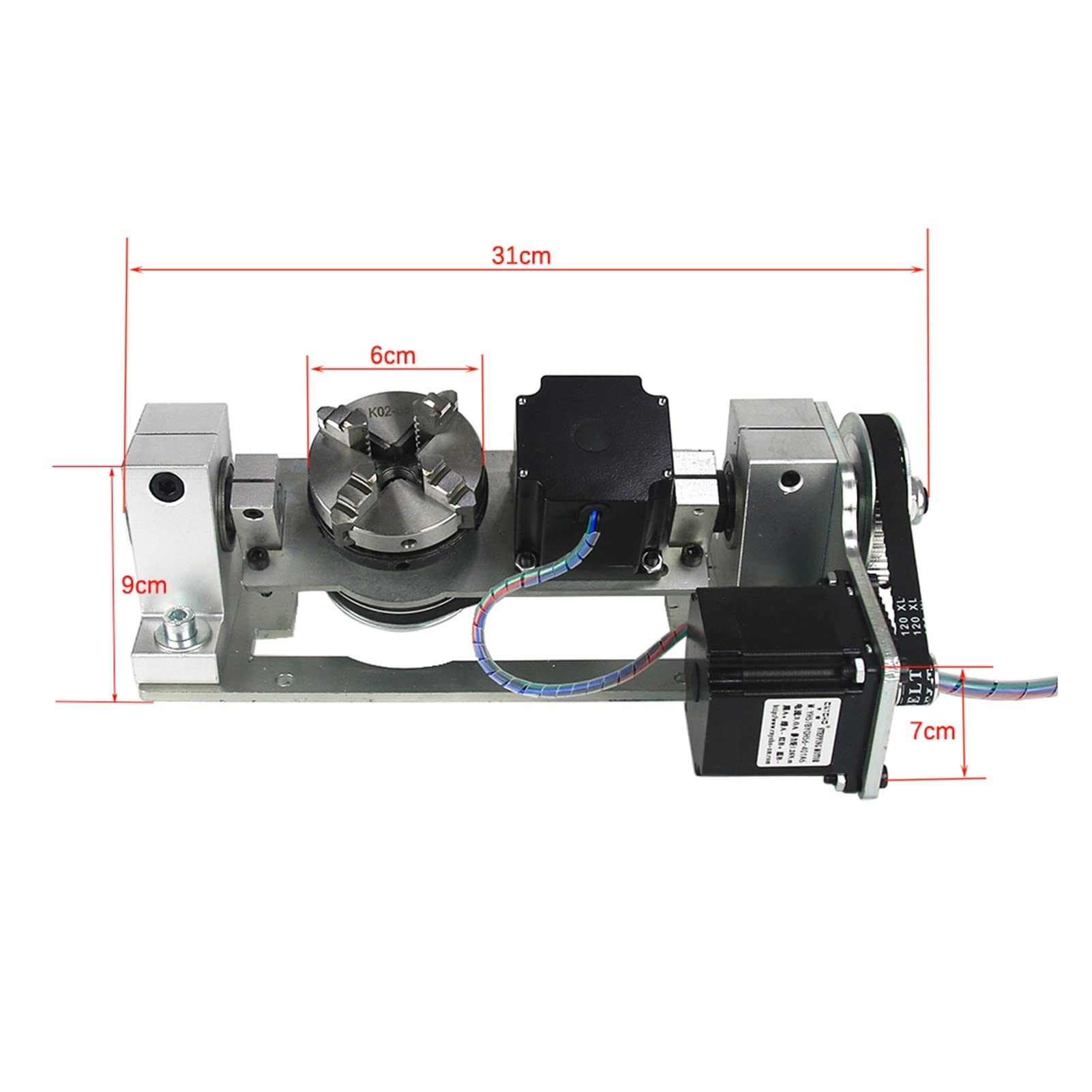 Hauteur Centrale 5 CNC de 5 mm Axe Rotatif 4 mâchoire Chuck 60 mm for 5 Axes CNC Machine à Gravure du routeur,Réglage Précis
