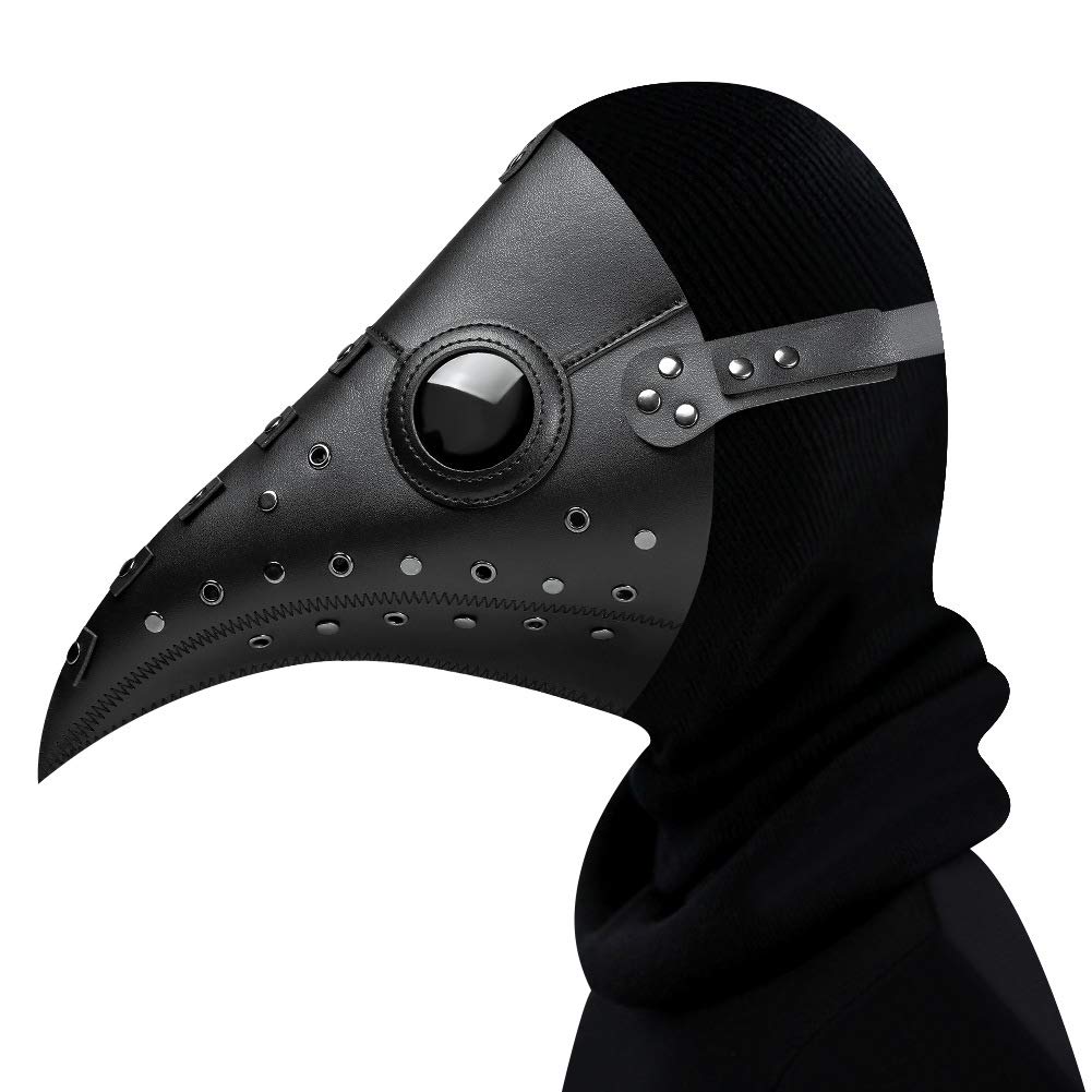 Ulalaza Plague Doctor Latex Mask Long Nose Bird Beak Steampunk Halloween Cosplay Party Props Costume