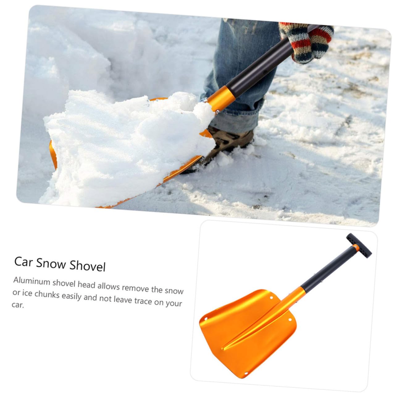 SEWACC Pelle à Neige Saison Hivernale de Déneigement Pliante en Alliage D'aluminium pour Voiture Raclette et Rangement Facile