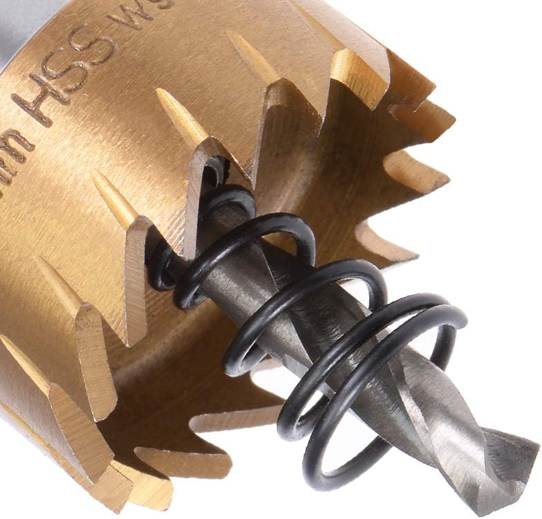 Sourcingmap 2 Pcs 27mm HSS Drill Bit Hole Saw Stainless High Speed Steel Metal Alloy, Gold Tone - Image 4