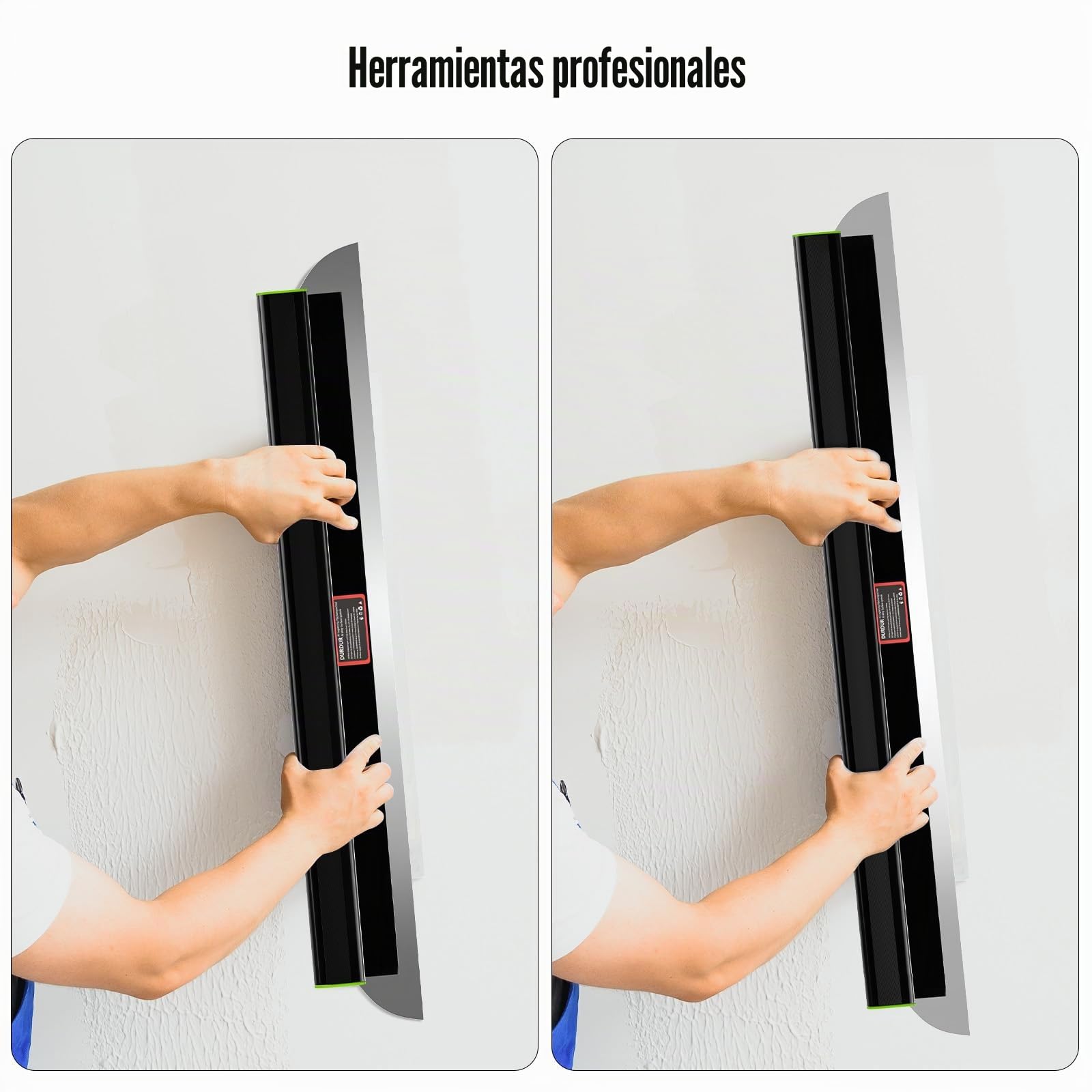 DURDUR Espátula de superficie (100 cm+40 cm), aleación de aluminio con mango en Z, herramienta de espátula de hoja de acero inoxidable para paneles de yeso, papel pintado y más área de trabajo grande,