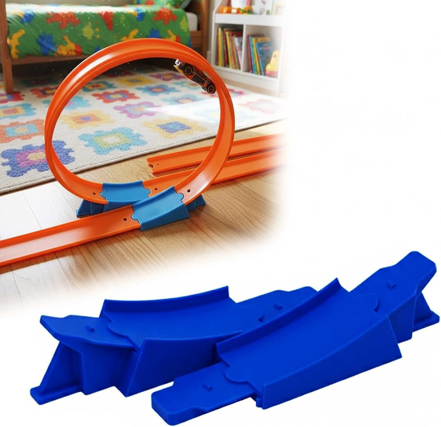 Compatible with Hot Wheels Single Loop Track Addition – Action-Enhancing Track Loop Accessory for 1:64 Toy Cars, Expand Your Racing Course