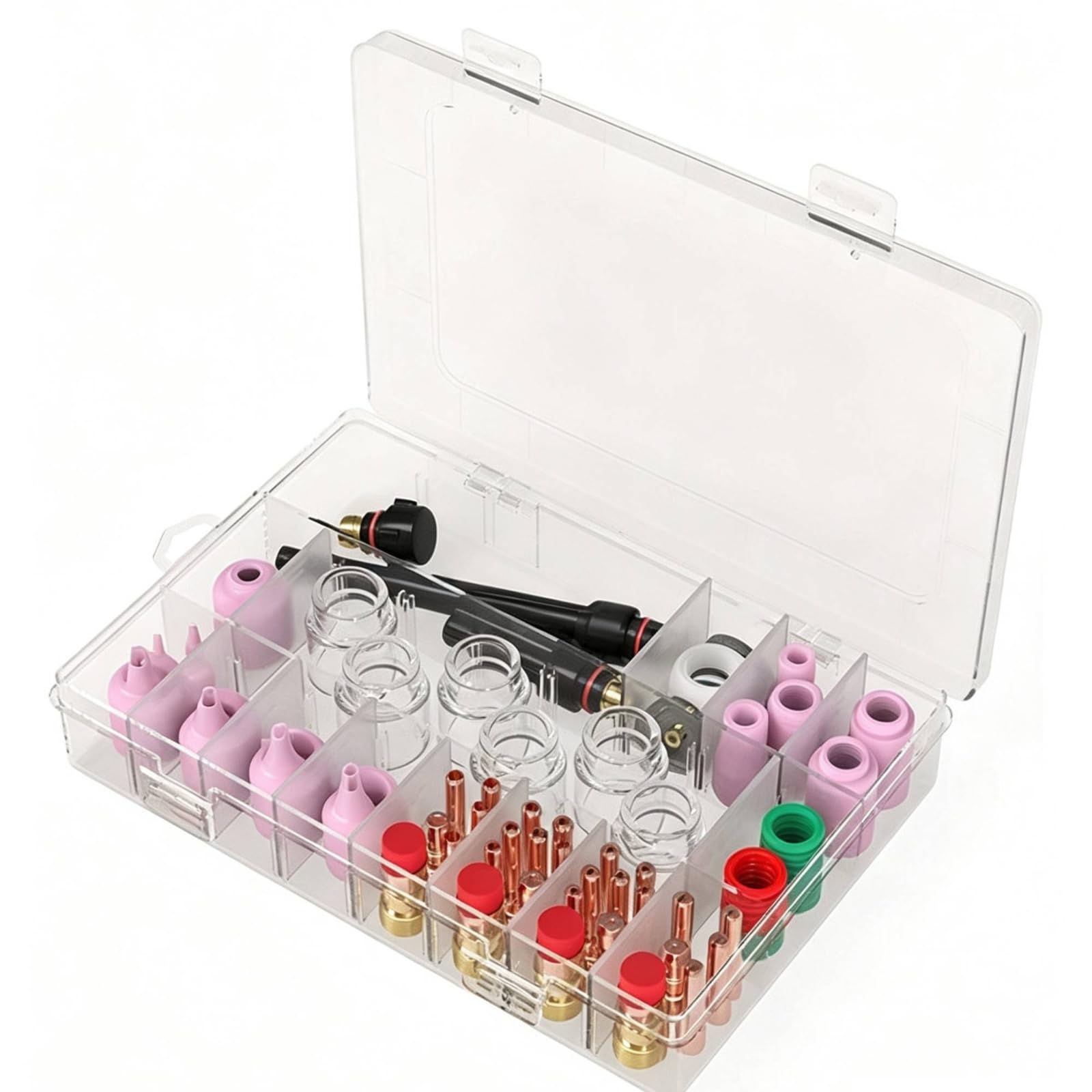 Kit Consumabili Compatibile Ricambi Torcia Trasparente Coppa in Ceramica per Saldatori,