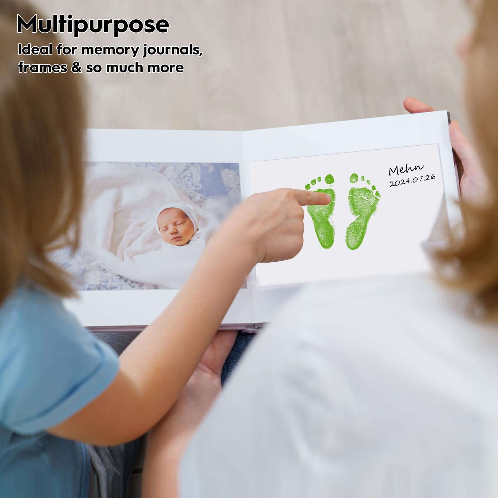 TATUNER Baby Hand and Footprint Kit Inkless - Mess Free Ink Pad, Paw Print Kit for Dogs and Cats, Safe Clean Touch Ink Pads for Newborn Handprints — view 48