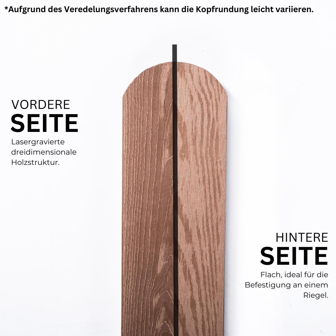 Mega Holz WPC Zaunlatten Paket BRAUN 120 cm - 10x Zaunbrett mit runden Kopf & Holzmaserung - langlebig, Witterungsbeständig, Pflegeleicht & massiv - Wetterfeste WPC Bretter für den Garten & Balkon
