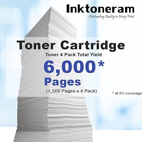 Miniatura 4 de Inktoneram Cartuchos de tóner compatibles de repuesto para Dell B1160 B1160w B1165nfw B1163w 331-7335 (negro, 4 unidades)