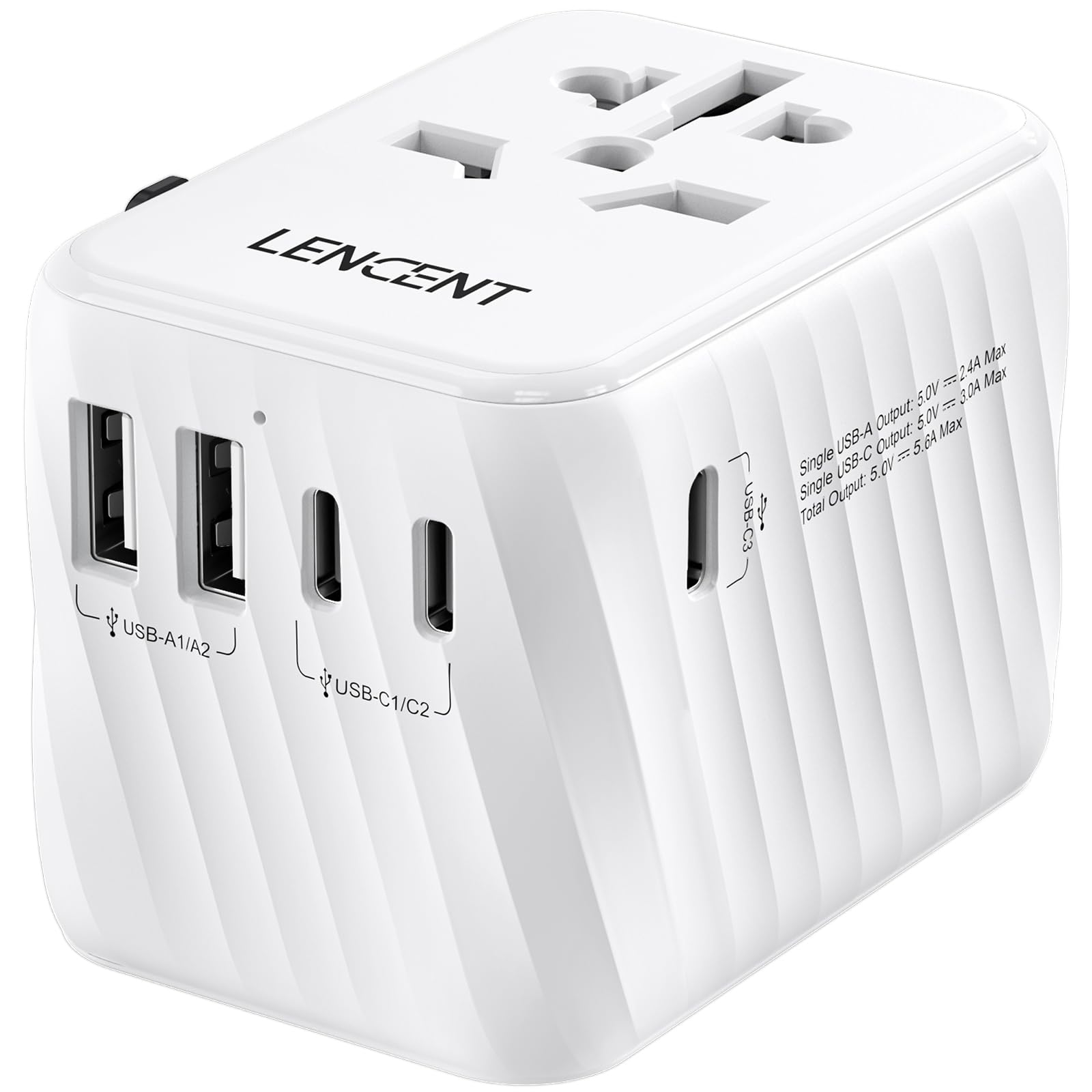 LENCENT Adaptador Enchufe Universal para Viaje, Cargador Internacional