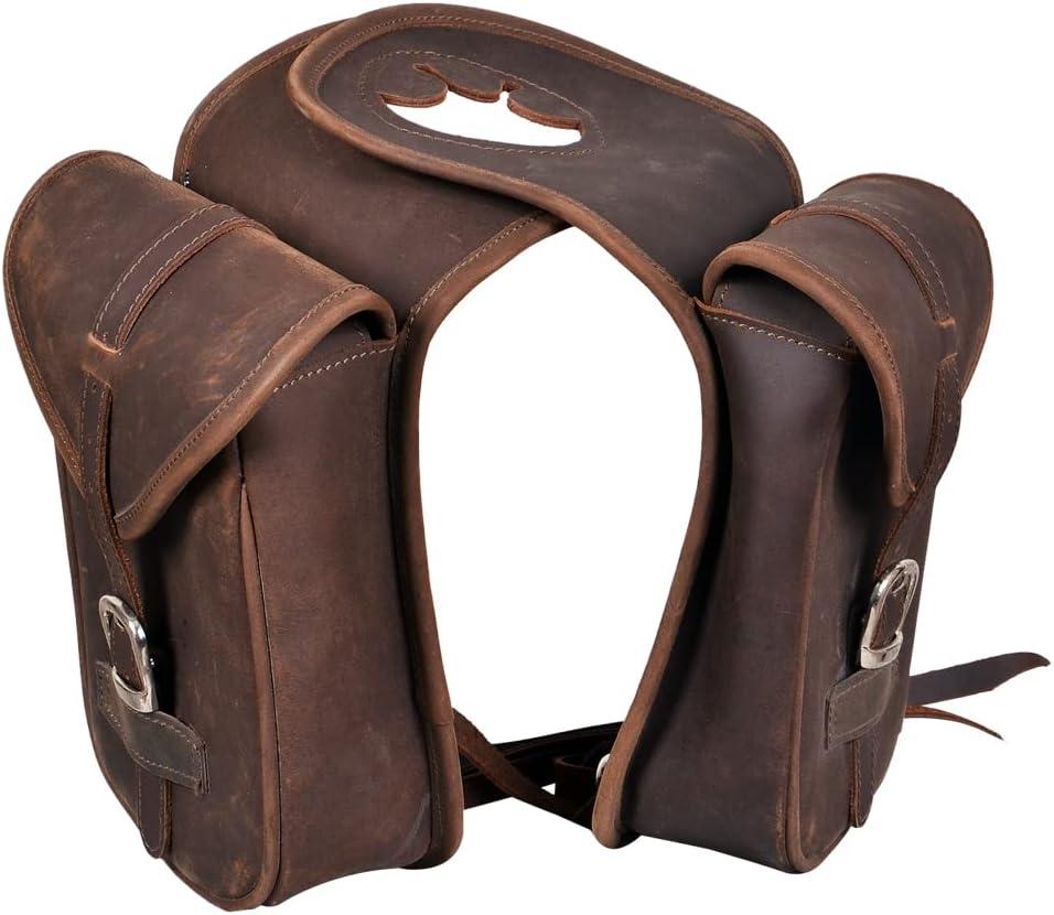 HILASON 6.5" W x 8" H x 3" B Soft Leather Saddle Horn Bag