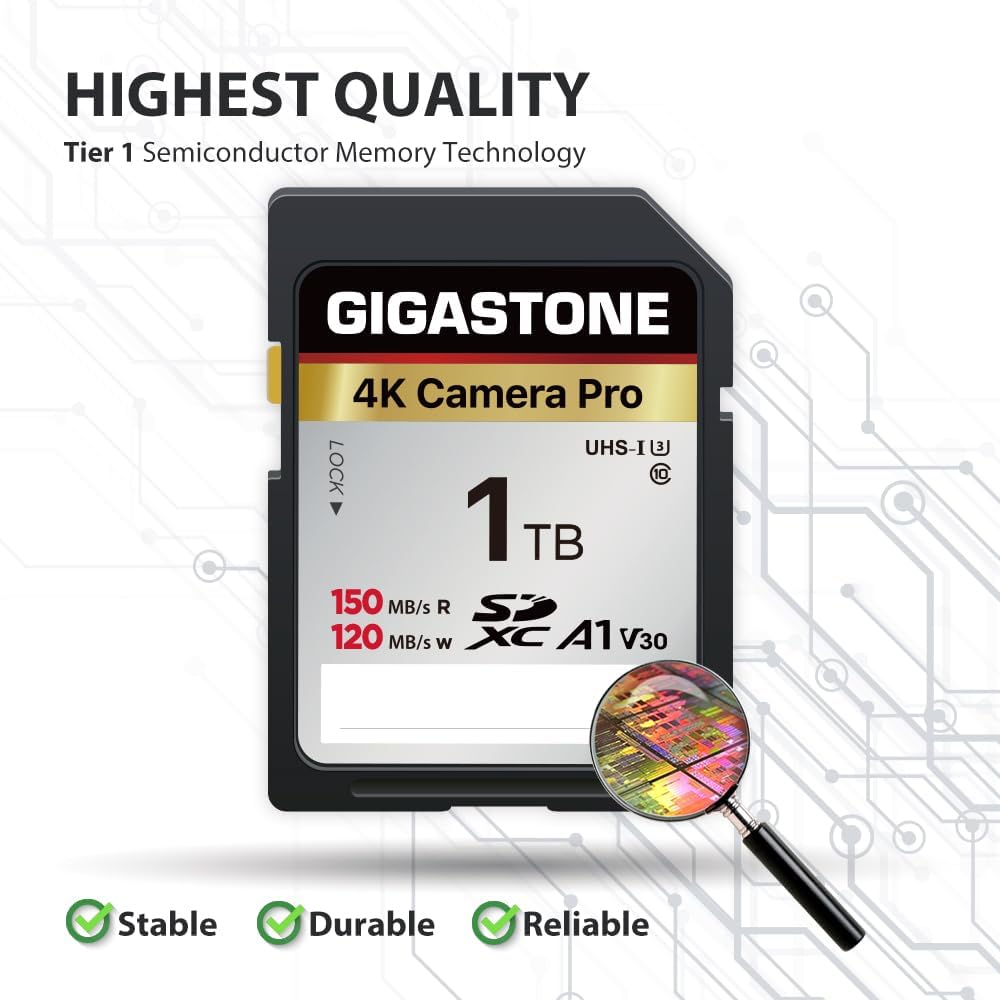 GIGASTONE SDカード 1TB V30 U3 SDXC 超高速 メモリー Amazon | GIGASTONE SDカード 1TB Type Cカードリーダー付 V30