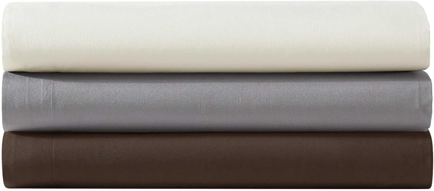 Vera Wang - Queen Size Sheets Set, Moisture-Wicking & Smooth Cooling Cotton, Lightweight for Year Round Comfort- Bed Sheets with Matching Pillowcases & Fitted Sheet (Cool Comfort Grey)