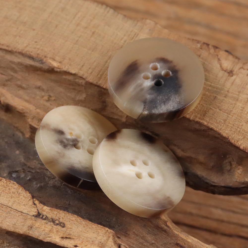 10 szt. 15-25 mm naturalne guziki z prawdziwego rogu, okrągłe 4-otworowe guziki do szycia, do płaszcza, wiatrówki, swetra, akcesoria dekoracyjne