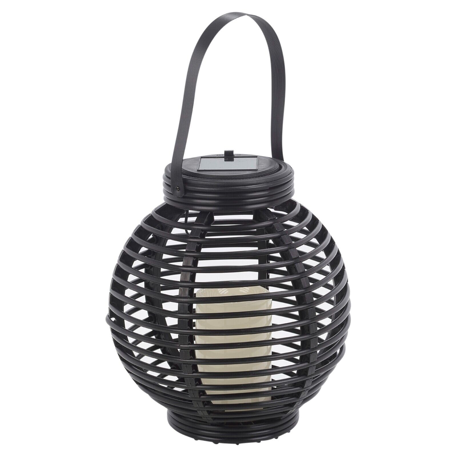 Urbn Living (Round) Warm Led Solar Lantern Hanging With Handle Garden Decor White